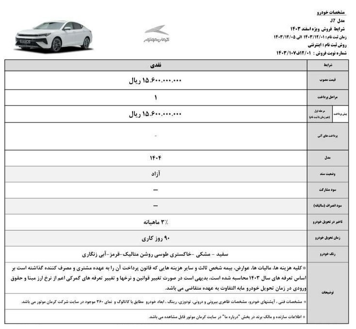 ثبت نام خودرو های کرمان موتور ویژه اسفند 1403+ شرایط و سایت ثبت نام ثبت نام خودرو های کرمان موتور ویژه اسفند 1403+ شرایط و سایت ثبت نام