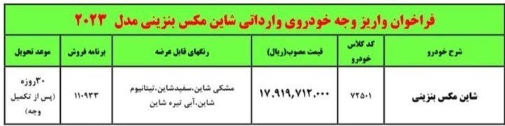 فروش فوق العاده شاین مکس بنزینی با قیمت جدید+ شرایط فروش فوق العاده شاین مکس بنزینی با قیمت جدید+ شرایط
