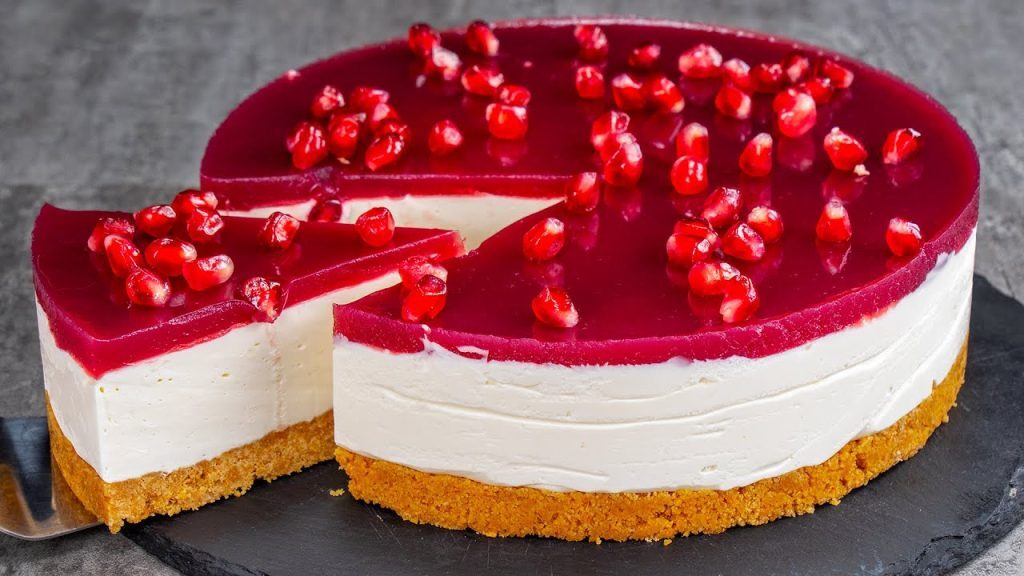 طرز تهیه چیز کیک یلدایی انار+ فیلم چیز کیک یلدایی انار