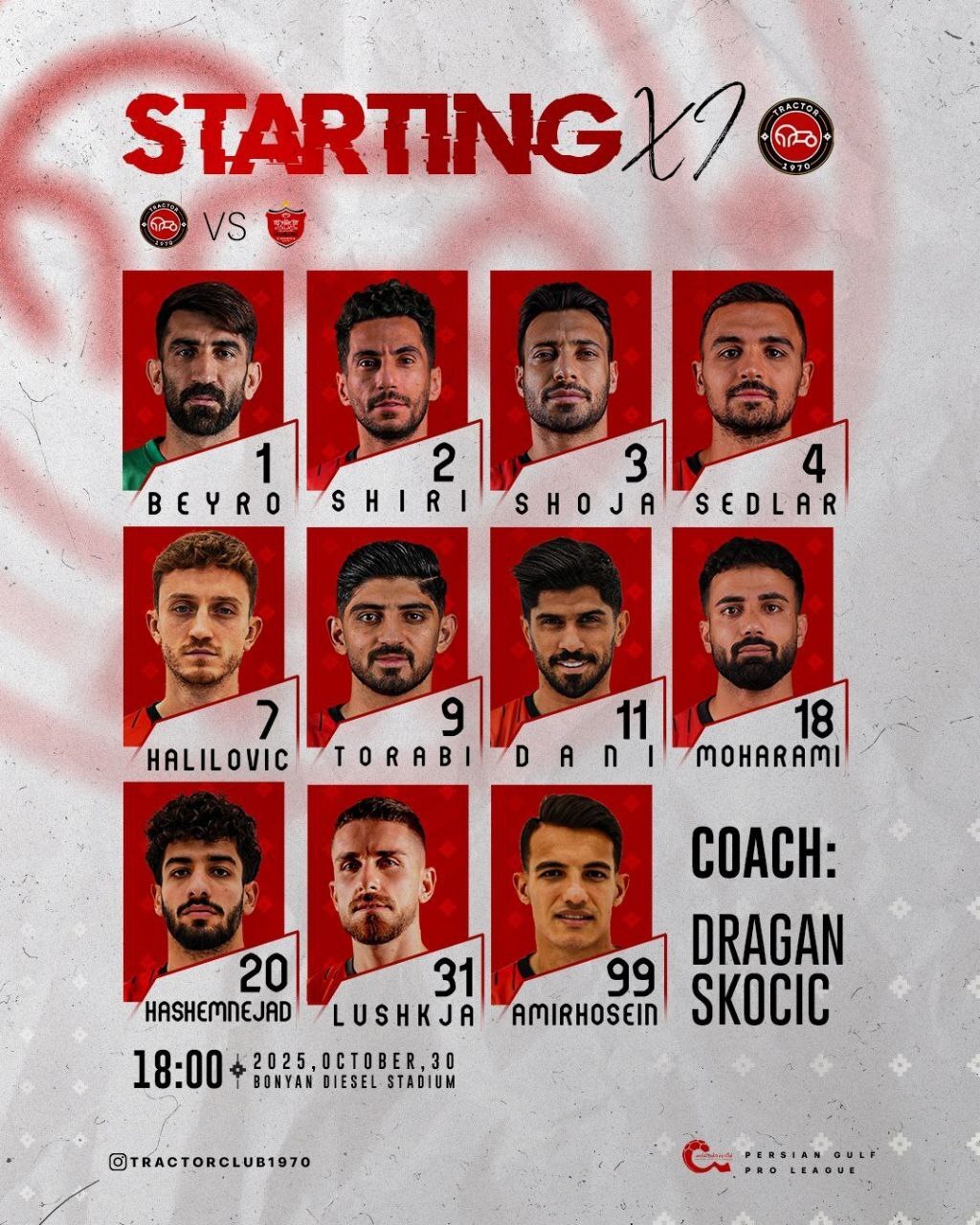 دیدار پرسپولیس و تراکتور