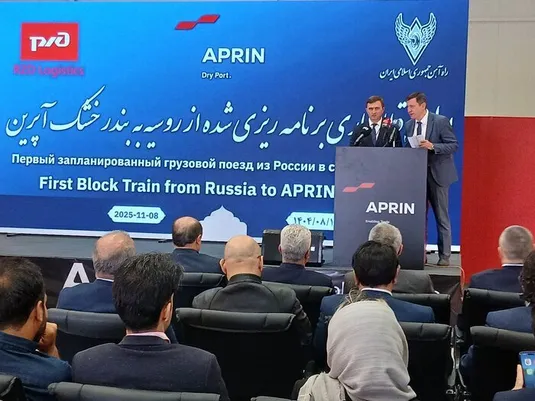 اولین قطار باری روسیه وارد بندر خشک تهران شد