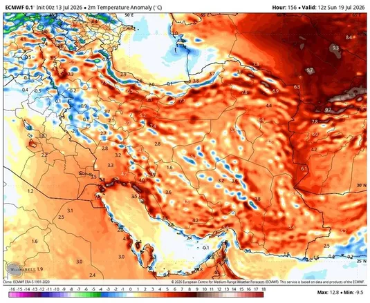 رگبار بارش&zwnj;های موسمی در ۲ استان؛ رکورد گرما در ۴ استان شکسته می&zwnj;شود