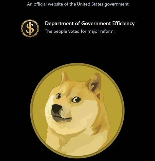 رشد چشمگیر دوج&zwnj;کوین با راه&zwnj;اندازی وب&zwnj;سایت اداره DOGE