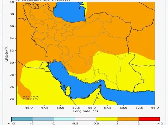 پیش&zwnj;بینی افزایش ۲ درجه&zwnj;ای دمای ایران در پاییز و زمستان