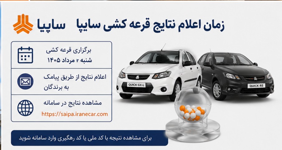 زمان اعلام نتایج قرعه کشی سایپا زمان اعلام نتایج قرعه کشی سایپا