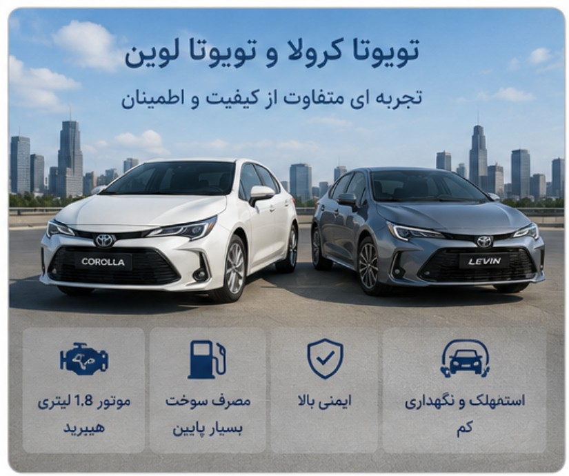 جزییات بخشنامه فروش دو محصول تویوتا تیر ۱۴۰۵+ شرایط ثبت نام تویوتا کرولا و لوین ثبت نام تویوتا