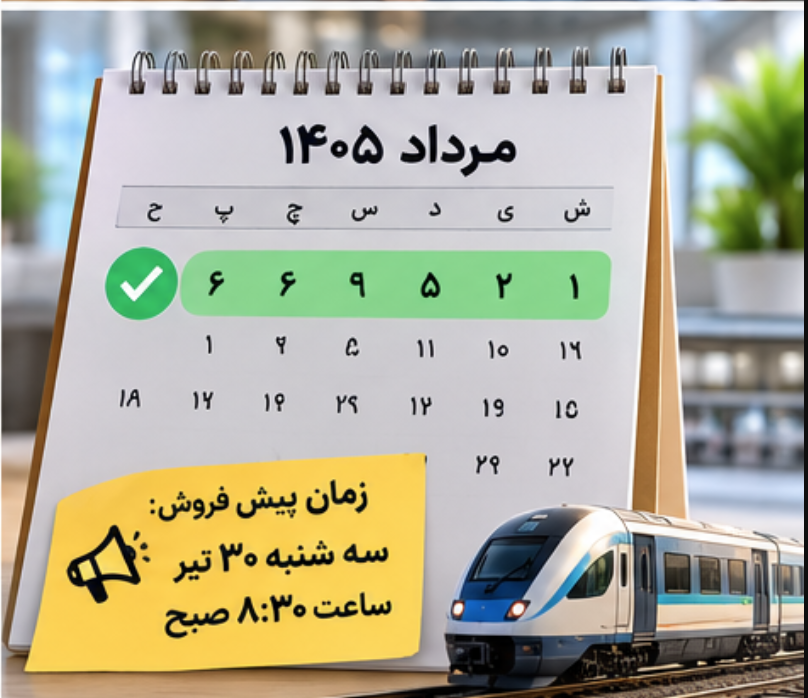 پیش فروش بلیت قطار مرداد
